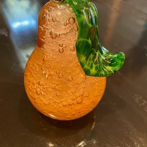 Hand blown pear for table decor